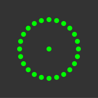 5 mW 520 nm Green Premium Structured Circle of 72 Dots Laser, 21Â° fan angle, adjustable focus, TTL+, Sealed IP67