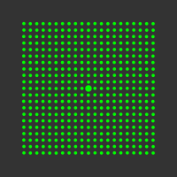 5 mW 520 nm Green Premium Structured Grid of Dots 101x101 Laser, 4Â° fan angle, adjustable focus, TTL+, Sealed IP67