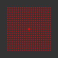 5 mW 635 nm Red Premium Structured Grid of Dots 101x101 Laser, 5Â° fan angle, adjustable focus, TTL+, Sealed IP67